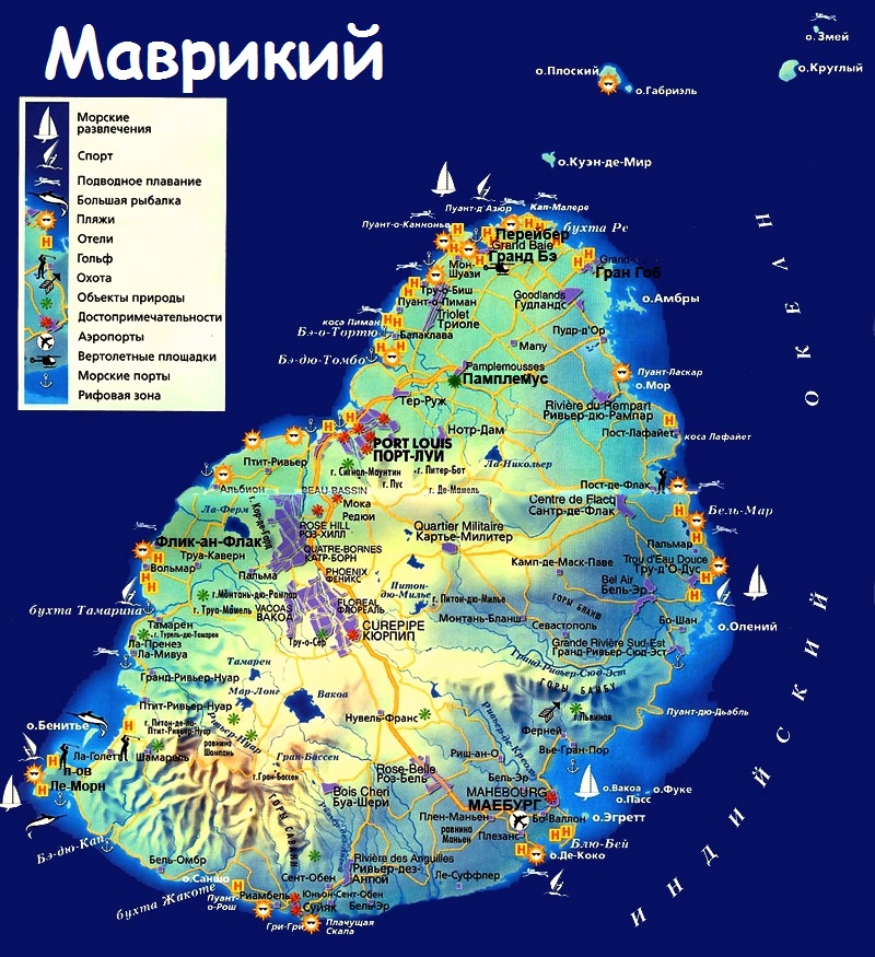 Карта Маврикия