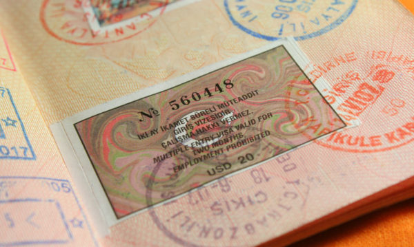 Турецкая виза в паспорте